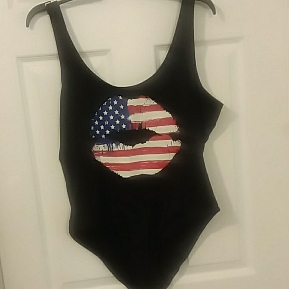 U.S.A ROCKS BLACK BATHING SUIT - Picture 3 of 5